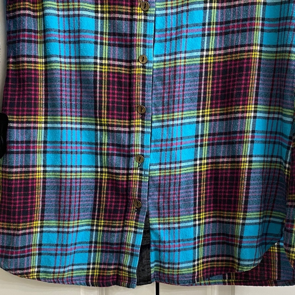 Soft Surroundings Multicolor Plaid Flannel Shirt - Picture 4 of 8